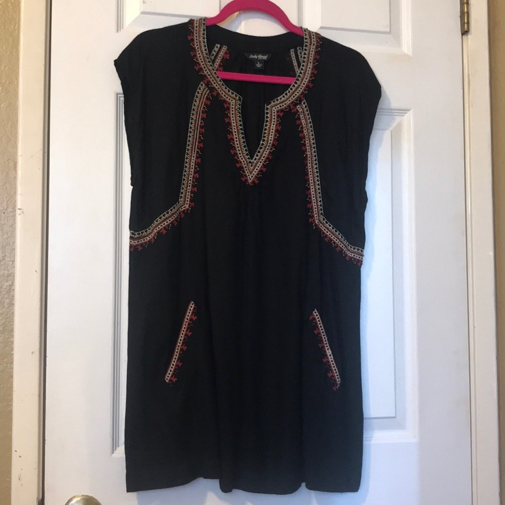 Lucky brand 🍀 sz L tunic embroidered dress
